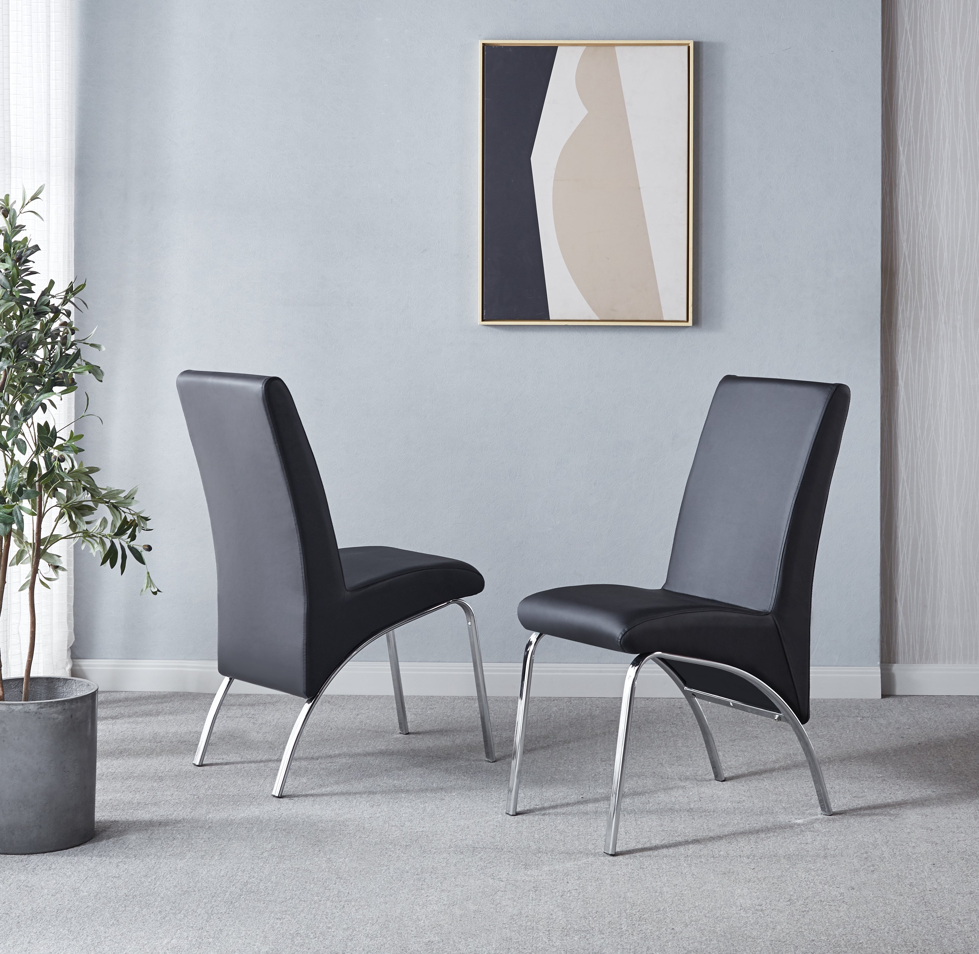 134 Set of 2 Leatherette Dining Chair